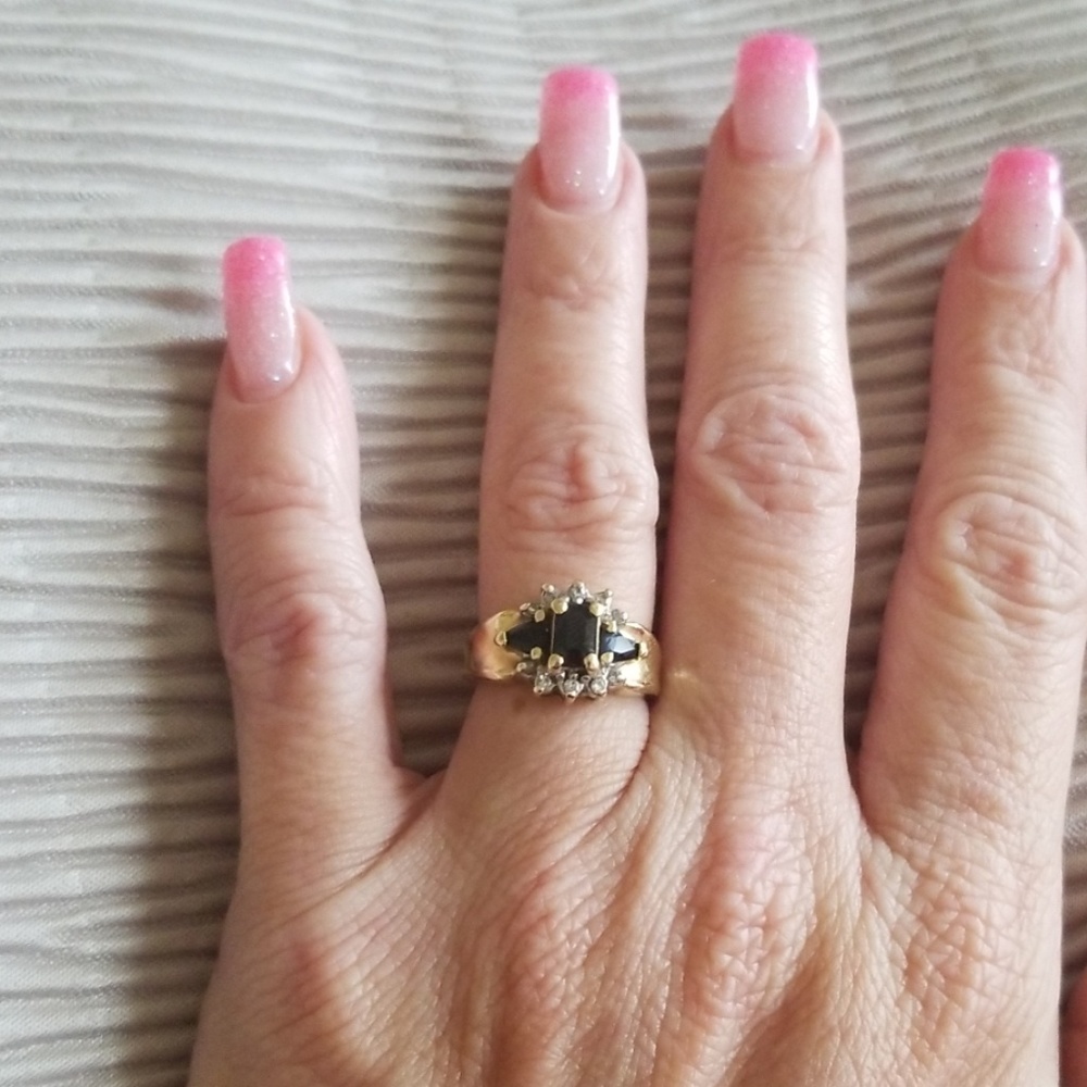 Sapphire 14KYG Ring-GREAT CHRISTMAS GIFT